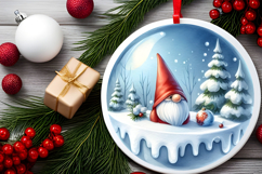 Round Christmass Ornament Sublimation|Clipart Product Image 2