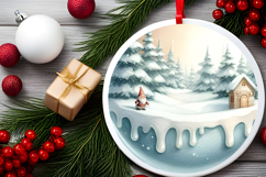 Round Christmass Ornament Sublimation|Clipart Product Image 2