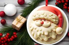 Round Santa Christmas Ornament PNG Product Image 2