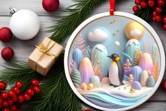 Round Christmas Ornament Sublimation|Clipart Product Image 2