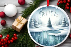 Round Christmass Ornament Sublimation|Clipart Product Image 2