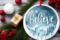 Round Christmass Ornament Sublimation|Clipart Product Image 2