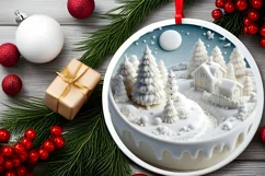Winter Scenee Melting Edges Sublimation PNG Product Image 2