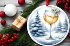 Champagne Winter Scene Sublimation PNG Product Image 2