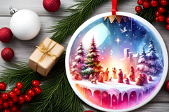 Round Christmass Ornament Sublimation|Clipart Product Image 2