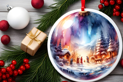 Round Christmass Ornament Sublimation|Clipart Product Image 2