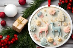 Round Christmas Ornament Sublimation|Clipart Product Image 2