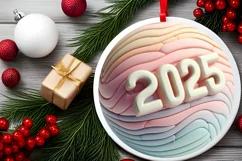 3D Pastel Martzipan Round 2025 Sublimation PNG Product Image 2