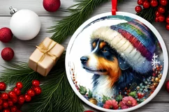 Watercolor Round Christmas Ornament PNG Product Image 2