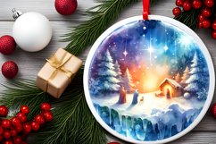 Round Christmass Ornament Sublimation|Clipart Product Image 2