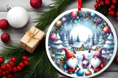 Winter Gnomes Ornament Sublimation PNG Product Image 2