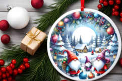 Round Christmass Ornament Sublimation|Clipart Product Image 2