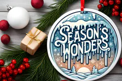 Round Christmass Ornament Sublimation|Clipart Product Image 2