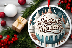 Round Christmass Ornament Sublimation|Clipart Product Image 2