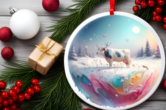 Round Christmass Ornament Sublimation|Clipart Product Image 2