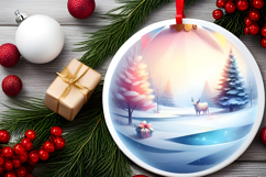 Round Christmass Ornament Sublimation|Clipart Product Image 2