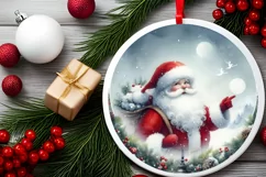 Winter Round Christmas Sublimation PNG Product Image 2