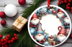 Winter Gnomes White Christmas Round Ornament Sublimation PNG Product Image 2