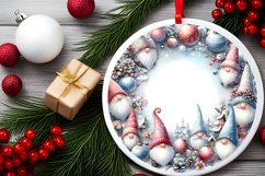 Winter Gnomes White Christmas Round Ornament Sublimation PNG Product Image 2