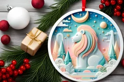 Round Christmas Ornament Sublimation|Clipart Product Image 2
