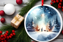 Round Christmass Ornament Sublimation|Clipart Product Image 2
