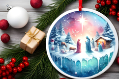 Round Christmass Ornament Sublimation|Clipart Product Image 2