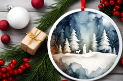 Round Christmass Ornament Sublimation|Clipart Product Image 2