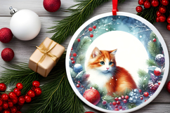 Round Christmass Ornament Sublimation|Clipart Product Image 2