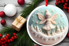 Pastel 3D Martzipan Fairy Round Sublimation PNG Product Image 2