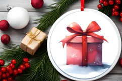 Round Christmass Ornament Sublimation|Clipart Product Image 2
