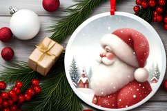 Watercolor Santa Round Christmas Image PNG Product Image 2