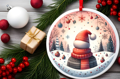 Round Christmass Ornament Sublimation|Clipart Product Image 2