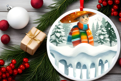 Round Christmass Ornament Sublimation|Clipart Product Image 2
