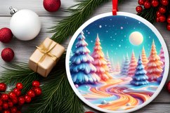 Winter Scene with Depth Round Ornament Sublimation PNG Product Image 2