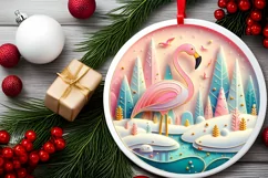 Round Christmas Ornament Sublimation|Clipart Product Image 2
