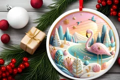 Round Christmas Ornament Sublimation|Clipart Product Image 2