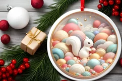 Round Christmas Ornament Sublimation|Clipart Product Image 2
