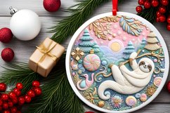 Round Christmas Ornament Sublimation|Clipart Product Image 2