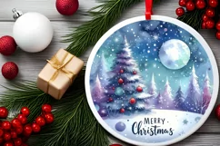 Winter Scene with Merry Christmas Sublimation PNG Product Image 2