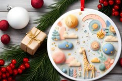 Round Christmas Ornament Sublimation|Clipart Product Image 2