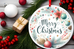 Round Christmass Ornament Sublimation|Clipart Product Image 2