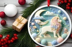 Round Christmas Ornament Sublimation|Clipart Product Image 2