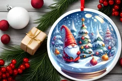 Melting 3D Gnome Winter Scene Sublimation PNG Product Image 2