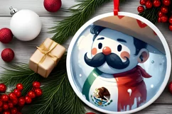 3D Mexican Person Winter Scene Sublimation PNG Product Image 2