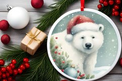 Watercolor Round Christmas Ornament Sublimation PNG Product Image 2