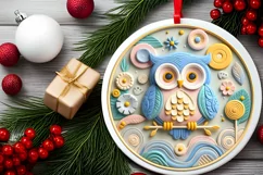 Round Christmas Ornament Sublimation|Clipart Product Image 2