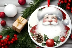 Winter Snowflake Round Ornament Sublimation PNG Product Image 2