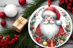 Winter Snowflake Round Ornament Sublimation PNG Product Image 2