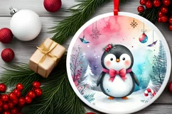 Watercolor Round Christmas PNG Product Image 2