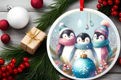 Watercolor Round Christmas PNG Product Image 2